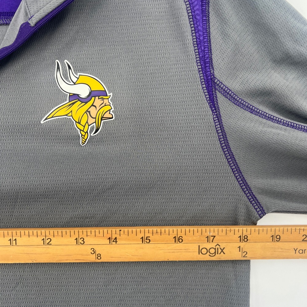 NFL Team Apparel Minnesota Vikings Football TX3 Cool Mens S Gray 1/4 Zip - Picture 4 of 6
